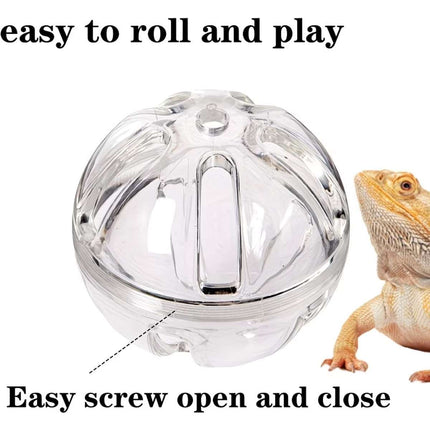 Clear Reptile Feeding Ball Slow Feeder Toy 8cm
