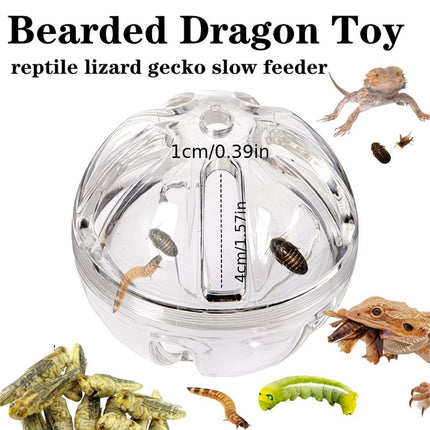 Clear Reptile Feeding Ball Slow Feeder Toy 8cm