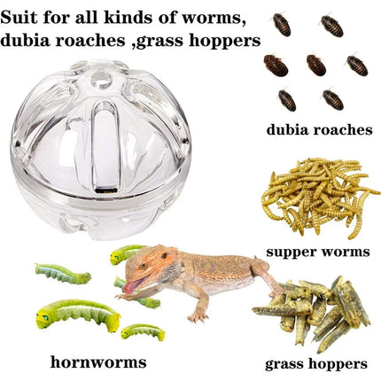 Clear Reptile Feeding Ball Slow Feeder Toy 8cm