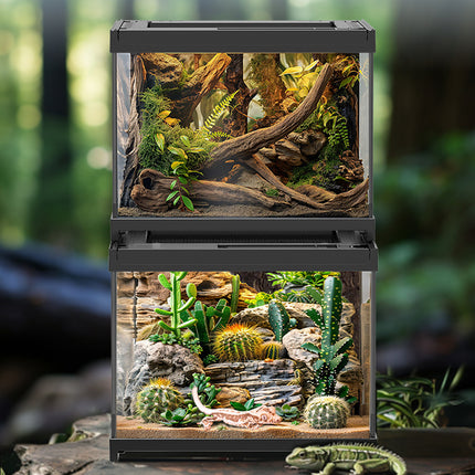 Climbing Pet Tank Transparent Glass Terrarium with Ventilation Mesh Durable