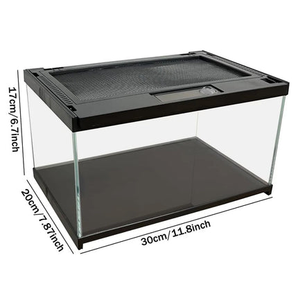 Climbing Pet Tank Transparent Glass Terrarium with Ventilation Mesh Durable