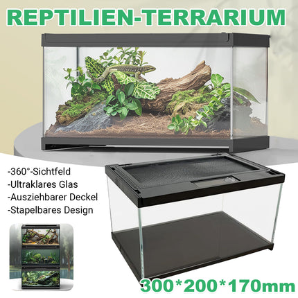 Climbing Pet Tank Transparent Glass Terrarium with Ventilation Mesh Durable