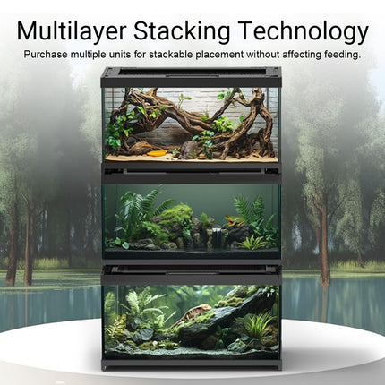 Climbing Pet Tank Transparent Glass Terrarium with Ventilation Mesh Durable