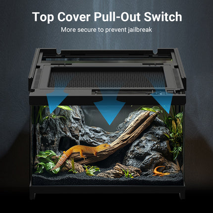 Climbing Pet Tank Transparent Glass Terrarium with Ventilation Mesh Durable