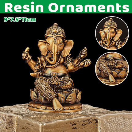 Thai Elephant Resin Ornament for Home Office Desktop Zen Spiritual Decoration