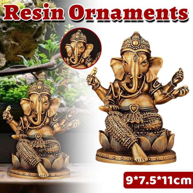 Thai Elephant Resin Ornament for Home Office Desktop Zen Spiritual Decoration