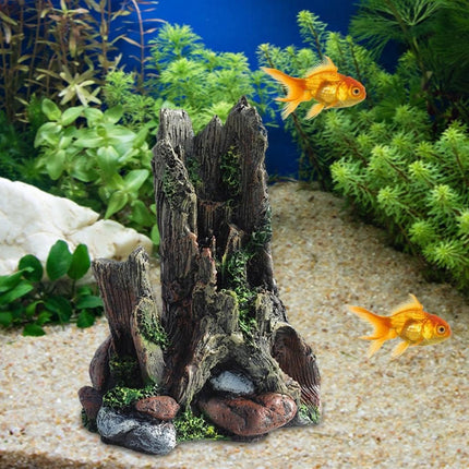 Aquarium Wood Decoration Driftwood Ornament Natural Hiding Hole Fish Tank Decor