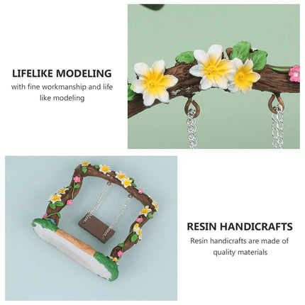 Resin Swing Tree Micro Landscape Frangipani Aquarium Decor 10 x 11cm
