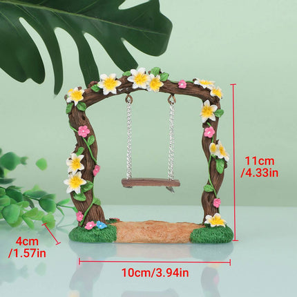 Resin Swing Tree Micro Landscape Frangipani Aquarium Decor 10 x 11cm
