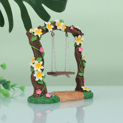 Resin Swing Tree Micro Landscape Frangipani Aquarium Decor 10 x 11cm