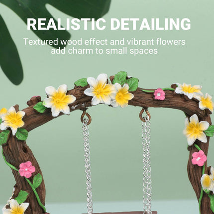 Resin Swing Tree Micro Landscape Frangipani Aquarium Decor 10 x 11cm