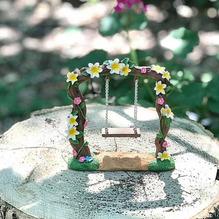 Resin Swing Tree Micro Landscape Frangipani Aquarium Decor 10 x 11cm