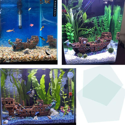 Aquarium Pirate Ship Submarine Aircraft Decoration Fish Tank Background Ornament
