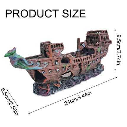 Aquarium Pirate Ship Submarine Aircraft Decoration Fish Tank Background Ornament