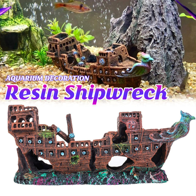 Aquarium Pirate Ship Submarine Aircraft Decoration Fish Tank Background Ornament