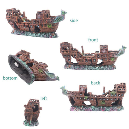 Aquarium Pirate Ship Submarine Aircraft Decoration Fish Tank Background Ornament