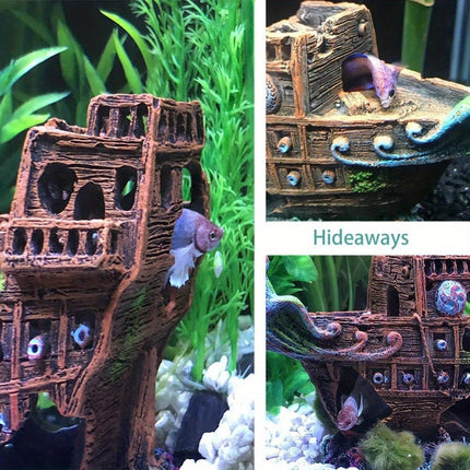 Aquarium Pirate Ship Submarine Aircraft Decoration Fish Tank Background Ornament