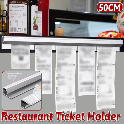 50cm Kitchen Ticket Holder Aluminium Alloy Receipt Menu Clip Self Adhesive