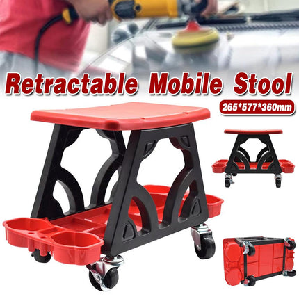 Heavy Duty Car Detailing Stool Chair Auto Workshop Bench with Storage Tray Seat