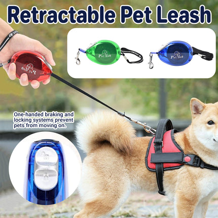 Dog Retractable Leash Auto Retract Safety Harness Out Heavy Duty Pet Lead Brake
