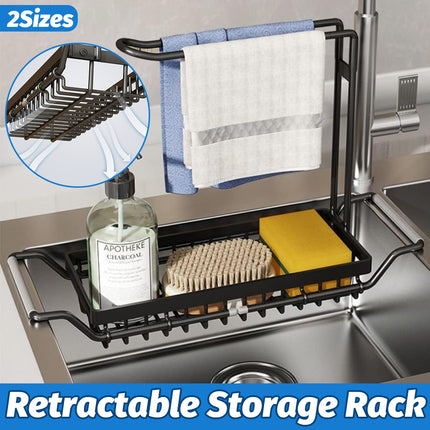 Kitchen Stainless Steel Cloth Rack Sink Retractable Storage Rack Space Saving
