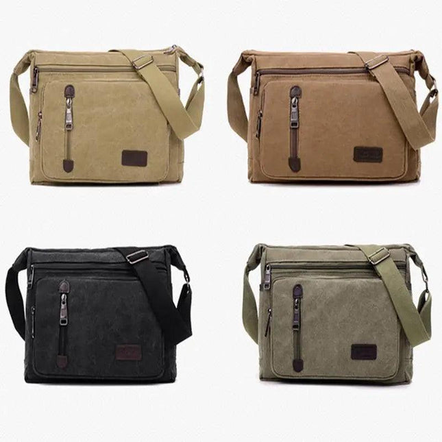 Retro Men's Canvas Shoulder Messenger Bag Crossbody Satchel Travel Man's Bags AU - Aimall