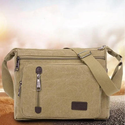 Retro Men's Canvas Shoulder Messenger Bag Crossbody Satchel Travel Man's Bags AU - Aimall