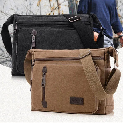 Retro Men's Canvas Shoulder Messenger Bag Crossbody Satchel Travel Man's Bags AU - Aimall