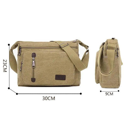 Retro Men's Canvas Shoulder Messenger Bag Crossbody Satchel Travel Man's Bags AU - Aimall
