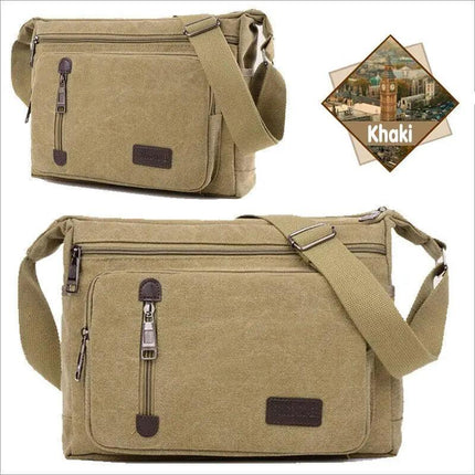 Retro Men's Canvas Shoulder Messenger Bag Crossbody Satchel Travel Man's Bags AU - Aimall