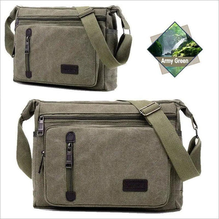 Retro Men's Canvas Shoulder Messenger Bag Crossbody Satchel Travel Man's Bags AU - Aimall
