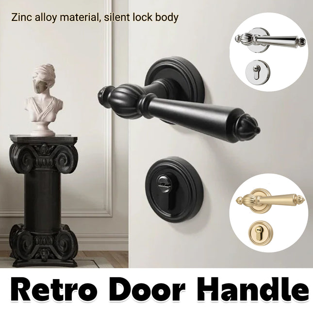 Retro Wooden Door Lock Handle Static Home Door Handle Without Lock Core 145mm