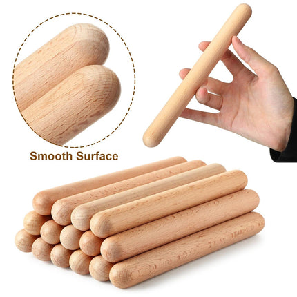 Wooden Rhythm Sticks Musical Teaching Aids Natural Wood Colour Non Toxic Use
