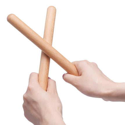 Wooden Rhythm Sticks Musical Teaching Aids Natural Wood Colour Non Toxic Use