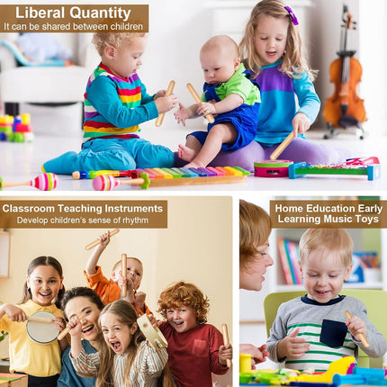 Wooden Rhythm Sticks Musical Teaching Aids Natural Wood Colour Non Toxic Use