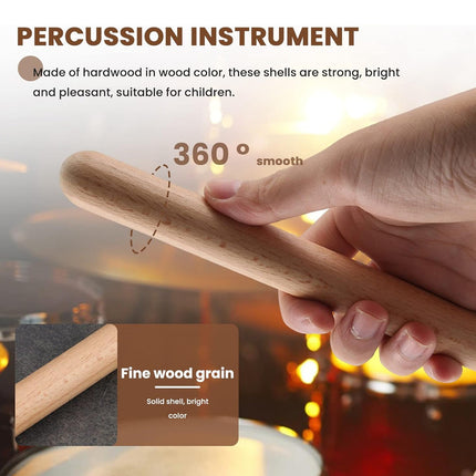 Wooden Rhythm Sticks Musical Teaching Aids Natural Wood Colour Non Toxic Use