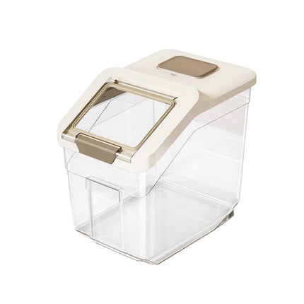 25kg Rice Storage Container Grain Dispenser Buckle Lid Measuring Cup Scoop