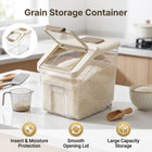 25kg Rice Storage Container Grain Dispenser Buckle Lid Measuring Cup Scoop