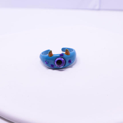 Little Monster Open Ring Cute Kitty Cat Cyber Celebrity Sweet Funny Demon Blue-eyed Monster