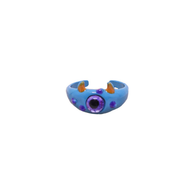 Little Monster Open Ring Cute Kitty Cat Cyber Celebrity Sweet Funny Demon Blue-eyed Monster
