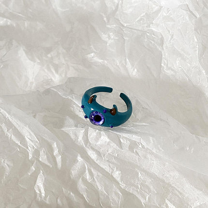 Little Monster Open Ring Cute Kitty Cat Cyber Celebrity Sweet Funny Demon Blue-eyed Monster