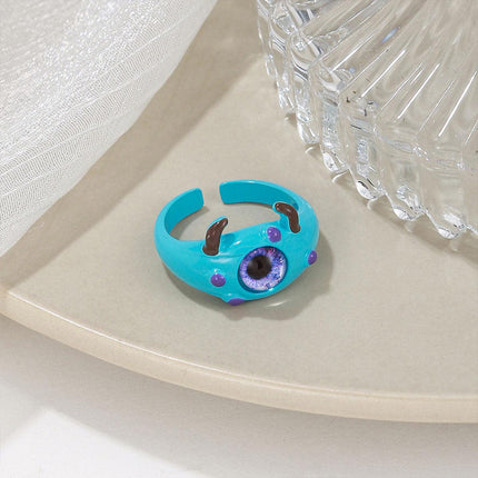 Little Monster Open Ring Cute Kitty Cat Cyber Celebrity Sweet Funny Demon Blue-eyed Monster