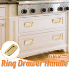 Flat Handle Ring Drawer Cabinet Pull Gold Furniture Door Handle Modern Style