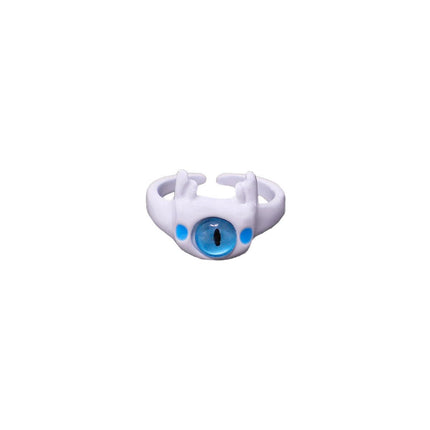 Small Monster Open Ring Cute Kitty Cat Monster Cyber Celebrous Sweet Ring Funny Devil White