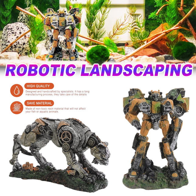 Aquarium Ornaments Decor Resin Robotic Landscaping Theme Fish Tank Decoration