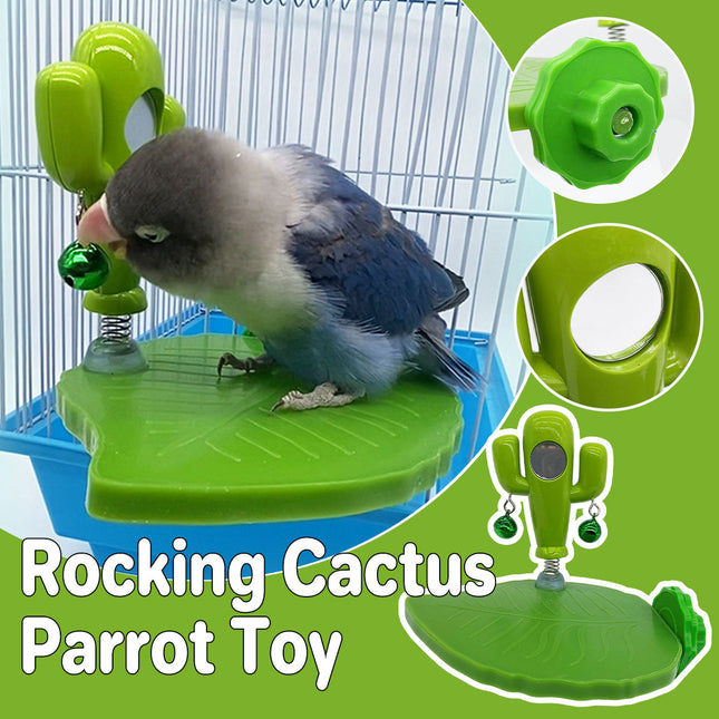 Parrot Bird Toy Cactus Shape with Bell Hanging Cage Toy for Pet Birds Play