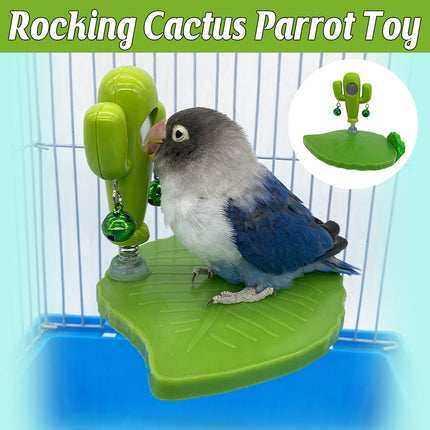 Parrot Bird Toy Cactus Shape with Bell Hanging Cage Toy for Pet Birds Play