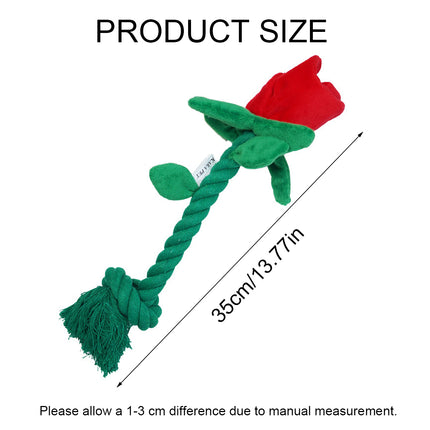 Rose Plush Dog Toy Cotton Rope Sound Paper Bite Resistant Interactive Pet Supply
