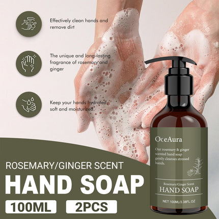 2pcs Rosemary Ginger Hand Sanitizer Easy Rinsing Antibacterial for Hand Hygiene