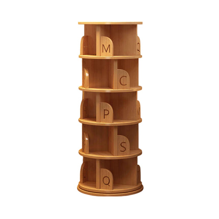 Solid Wood Rotating Bookshelf 360° Spinning Bookcase Wall Mount Storage